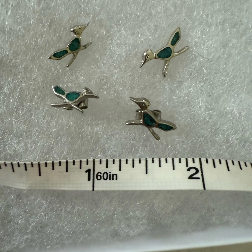 Silver and turquoise  earrings - Picture 3 of 4
